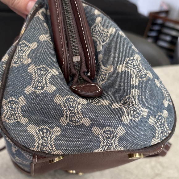 Celine Denim Blue and Chocolate Brown Buckle Bag - Picture 5 of 10